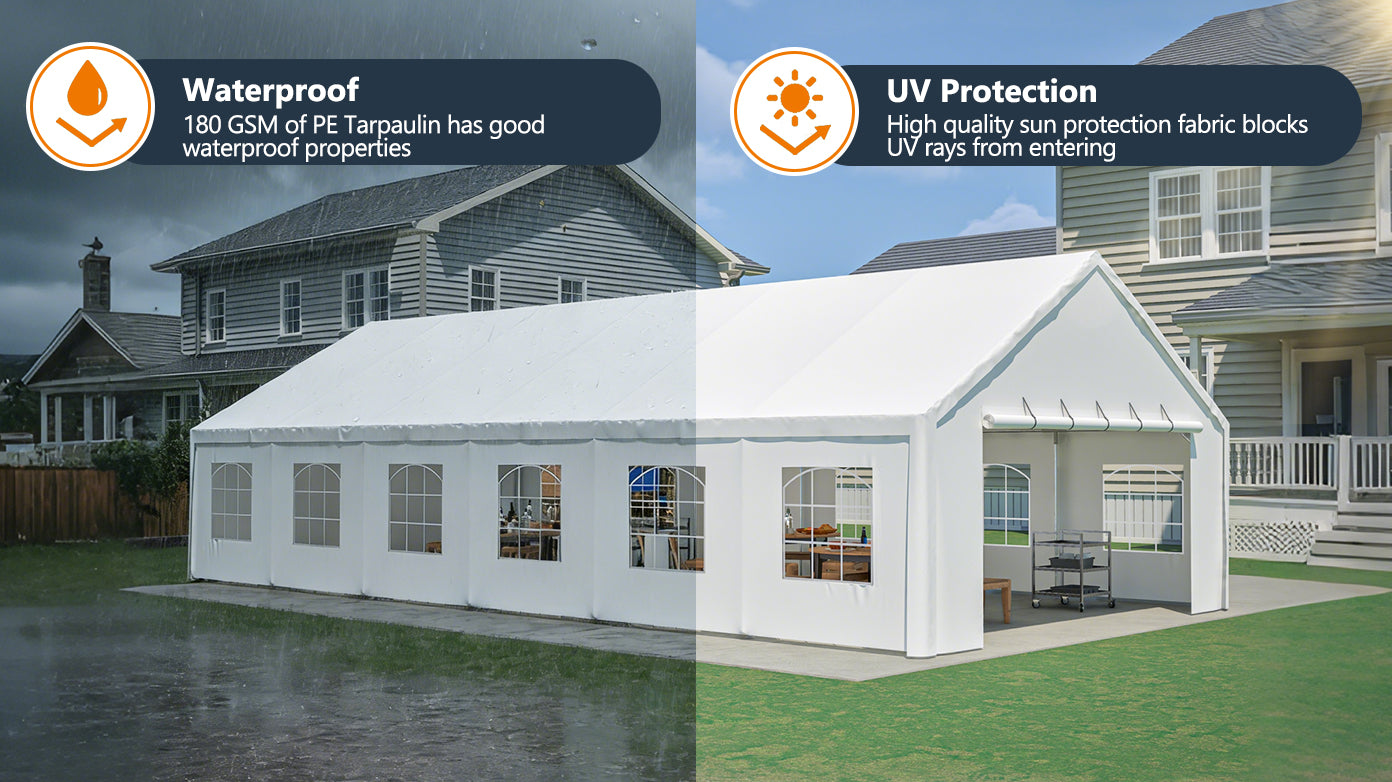 Heavy Duty 20x40FT Outdoor Party Tent with Removable Sidewalls, Carry Bags, Ideal for Weddings, Events, Camping, Patio, and Garden Use