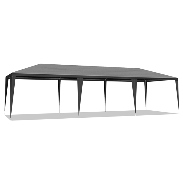 10'x30' Outdoor Party Tent with 8 Removable Sidewalls, Waterproof Canopy Patio Wedding Gazebo Black