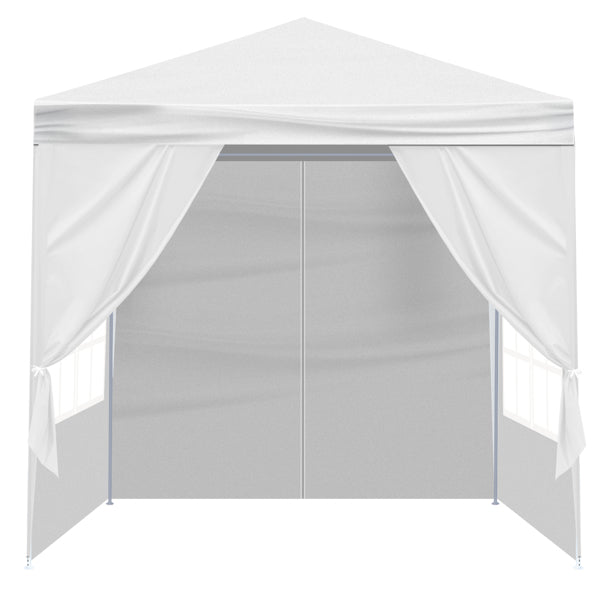 6.5'x6.5' Outdoor Party Tent, Waterproof Canopy with 4 Removable Sidewalls, 2 Doors & 2 Clear Windows, Portable Gazebo for Wedding, Backyard BBQ, White