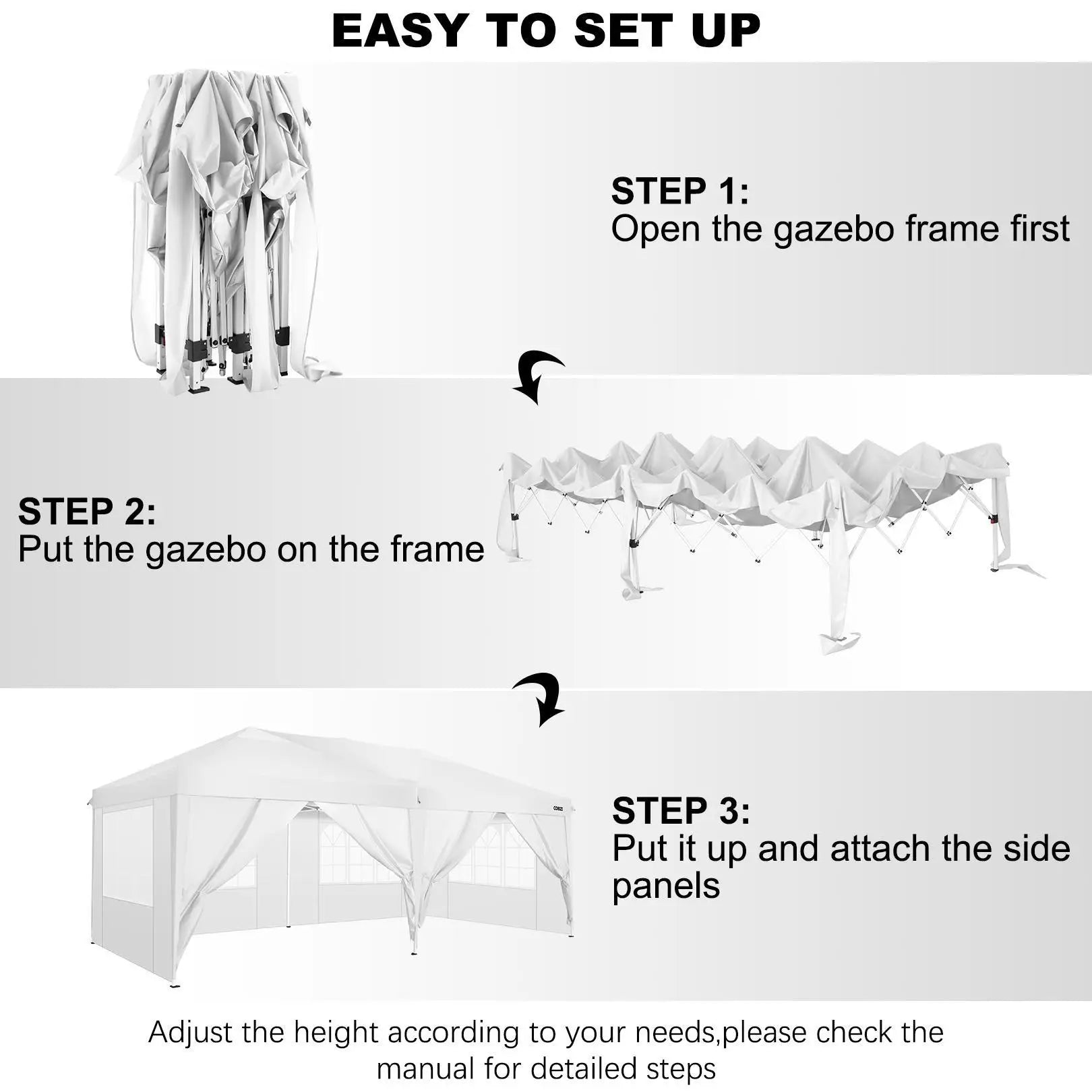Canopy 10x20 Pop Up Canopy Tent with 6 Sidewalls Easy Pop Up Tent 10x20 Waterproof Commercial Instant Shelter UPF 50+ Portable