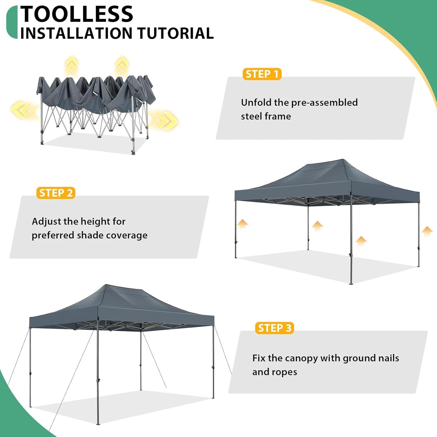 Heavy Duty 10x15 Canopy Tent with 4 Removable Walls Waterproof Commercial Outdoor Shelter, UPF 50+ Protection for Events,