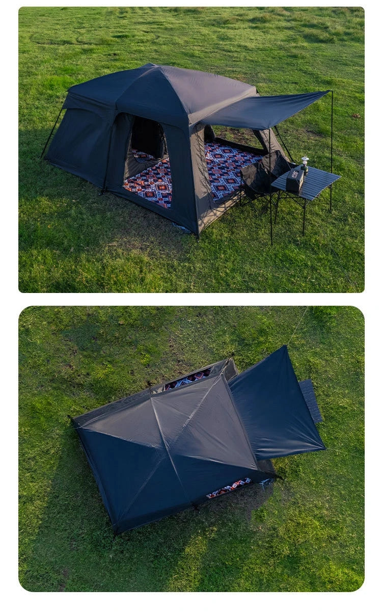 Tent Outdoor Two Rooms and One Living Room 4-8-12 People Camping Villa Sunproof Rainproof Thickened Tent Camping Supplies