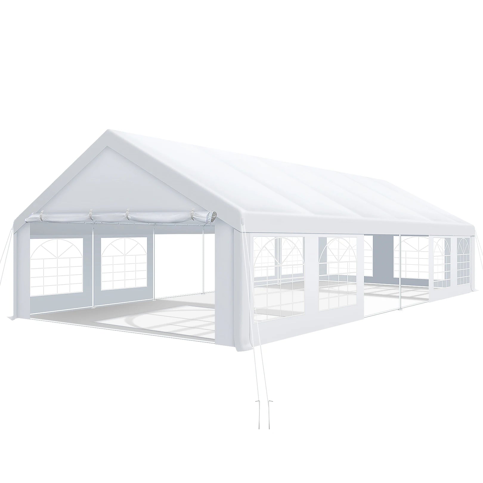 Tente de fête robuste 20x40, tentes à baldaquin de fête avec 8 parois latérales amovibles et 4 sacs de sable intégrés, grandes tentes pour mariage commercial