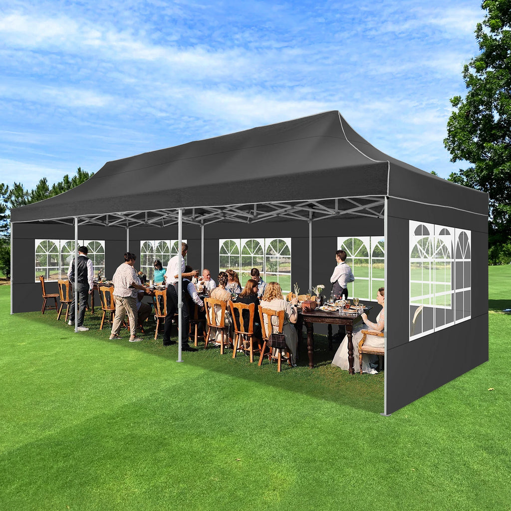 10x30ft Pop Up Canopy Tent Gazebo Party Heavy Duty Marquee Awning With 8 Sidewall Outdoor Commercial Event Instant Tent Gazebo
