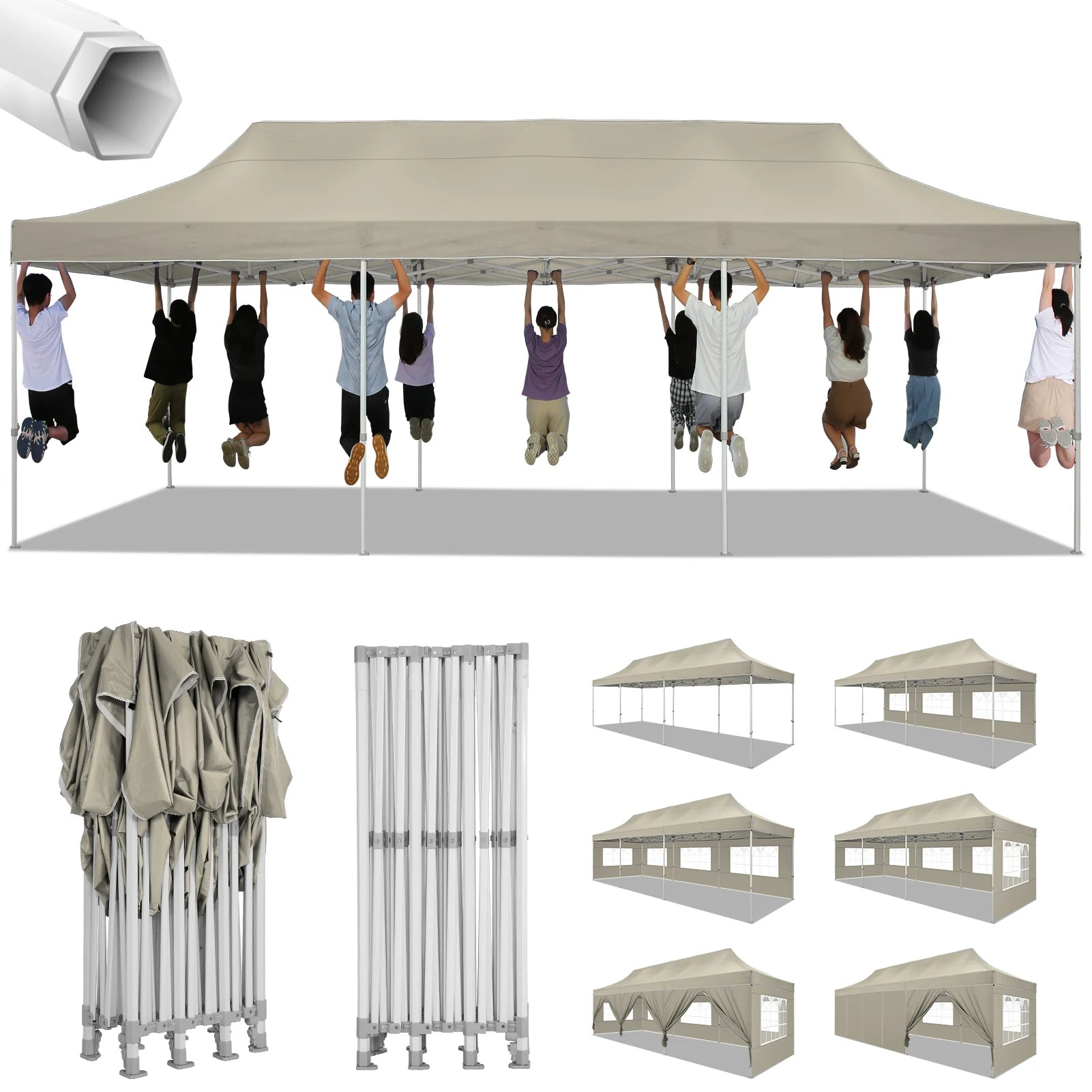 10x30ft Pop Up Canopy Tent Gazebo Party Heavy Duty Marquee Awning With 8 Sidewall Outdoor Commercial Event Instant Tent Gazebo