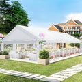 Tente de fête robuste 20x40, tentes à baldaquin de fête avec 8 parois latérales amovibles et 4 sacs de sable intégrés, grandes tentes pour mariage commercial