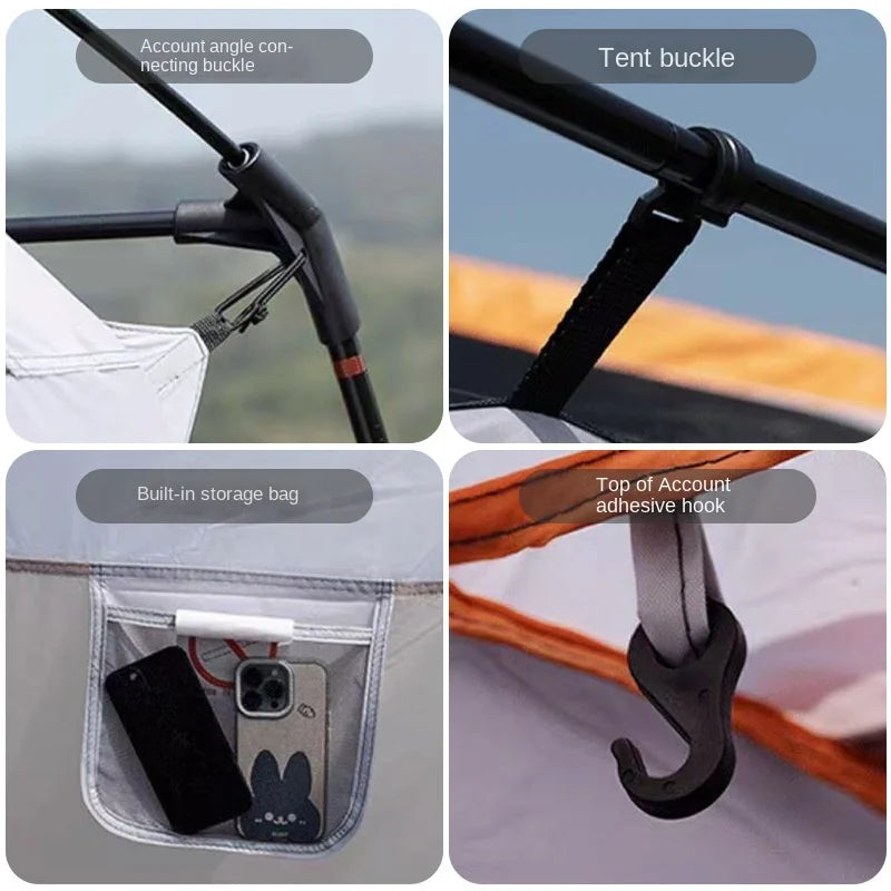 Tent Outdoor Two Rooms and One Living Room 4-8-12 People Camping Villa Sunproof Rainproof Thickened Tent Camping Supplies