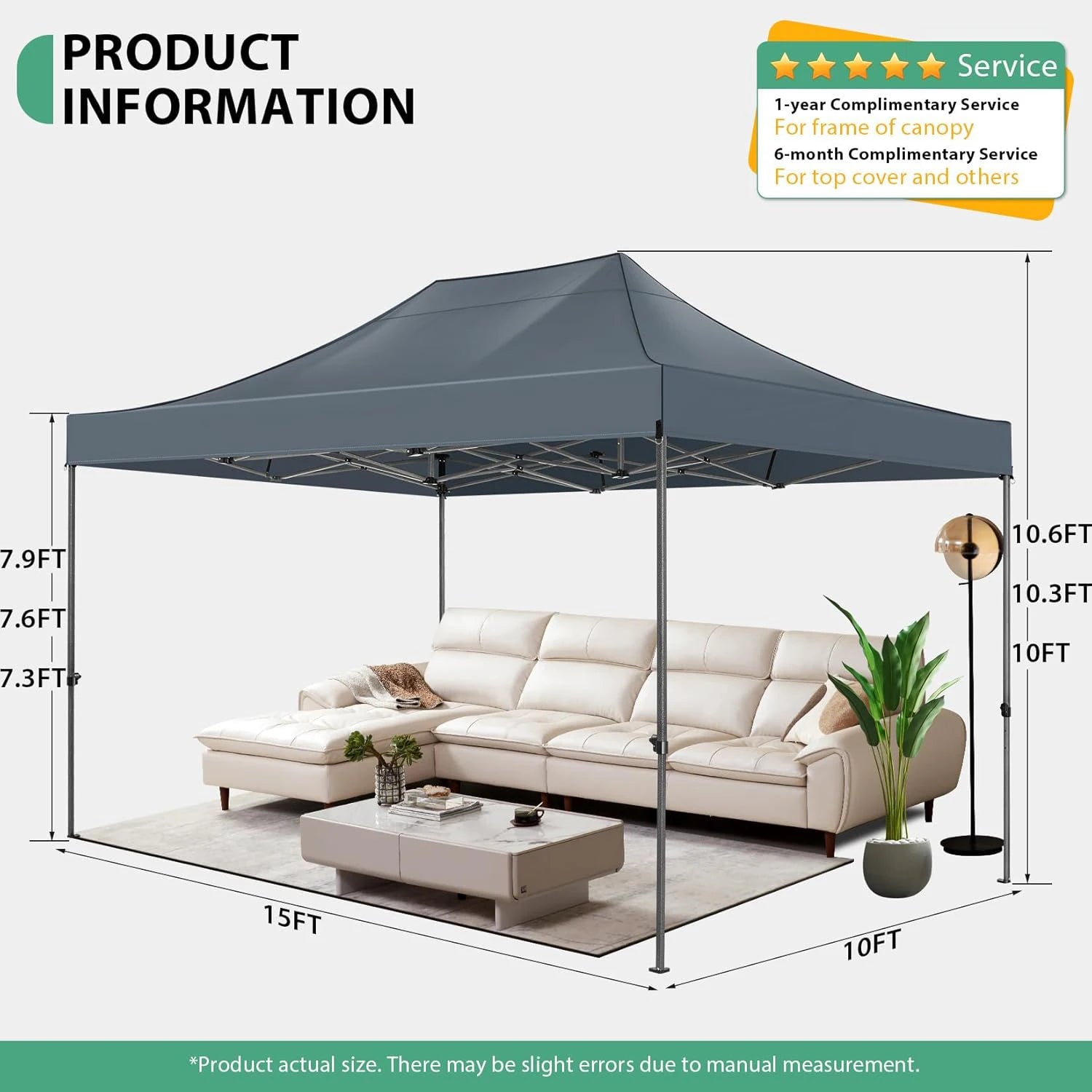 Heavy Duty 10x15 Canopy Tent with 4 Removable Walls Waterproof Commercial Outdoor Shelter, UPF 50+ Protection for Events,