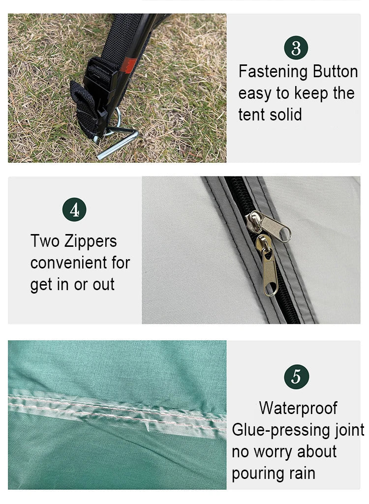 6 - 10 People Family Tour Hiking Picnic Rain-proof Mosquito-proof Wind-proof Camping Tent Outdoor  2 Rooms tent