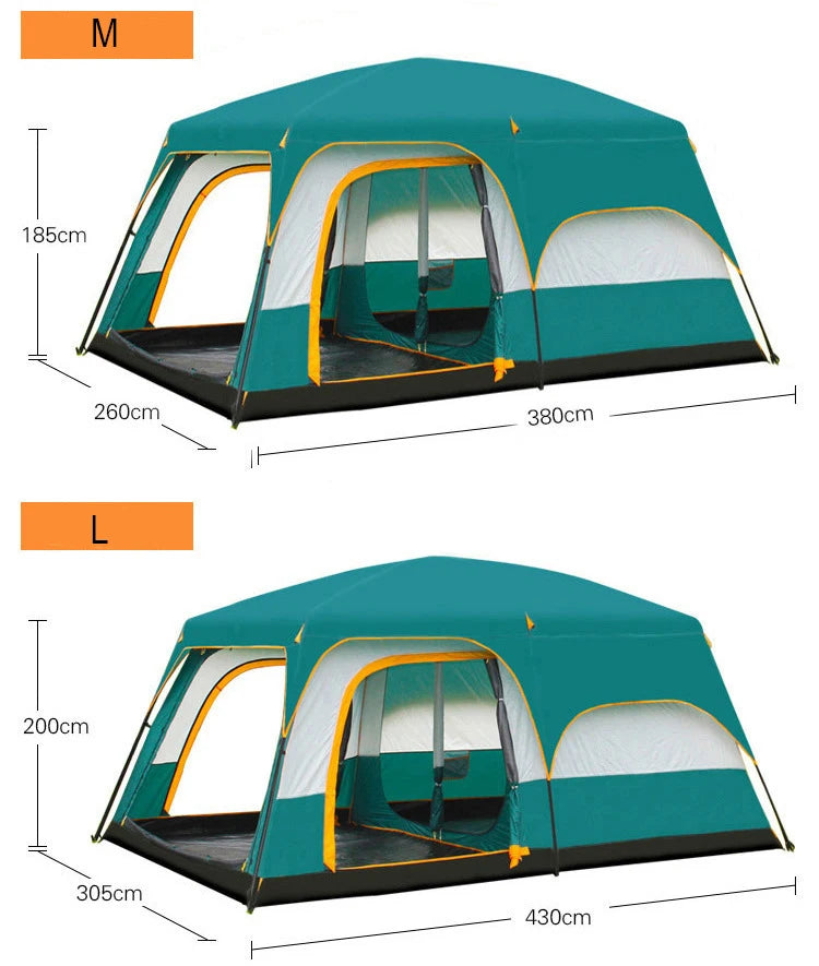 6 - 10 People Family Tour Hiking Picnic Rain-proof Mosquito-proof Wind-proof Camping Tent Outdoor  2 Rooms tent