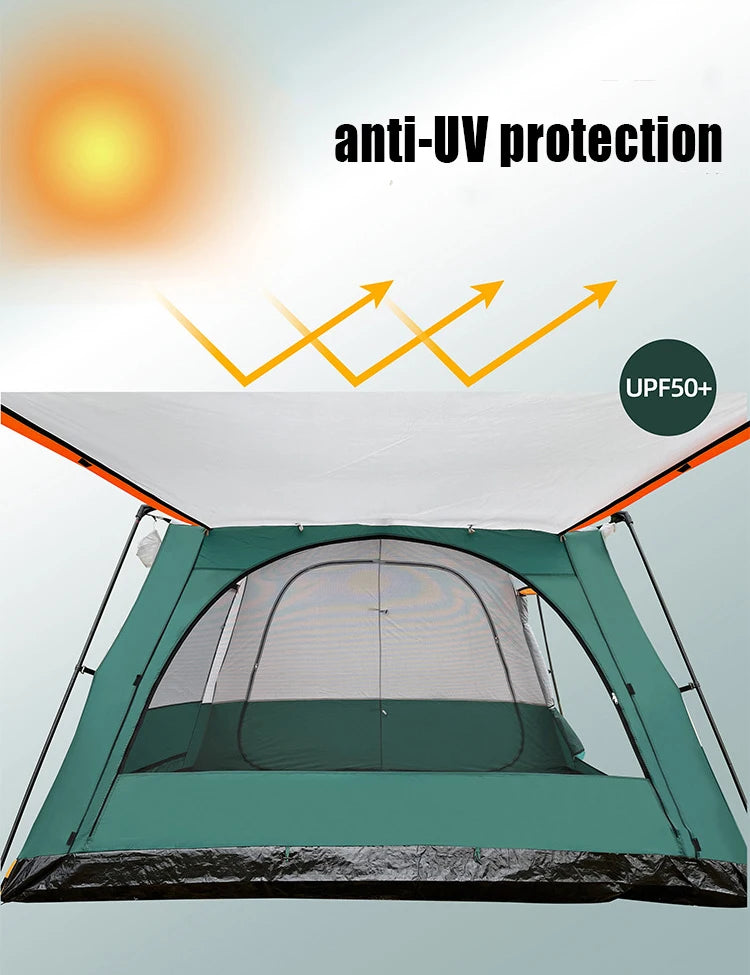6 - 10 People Family Tour Hiking Picnic Rain-proof Mosquito-proof Wind-proof Camping Tent Outdoor  2 Rooms tent