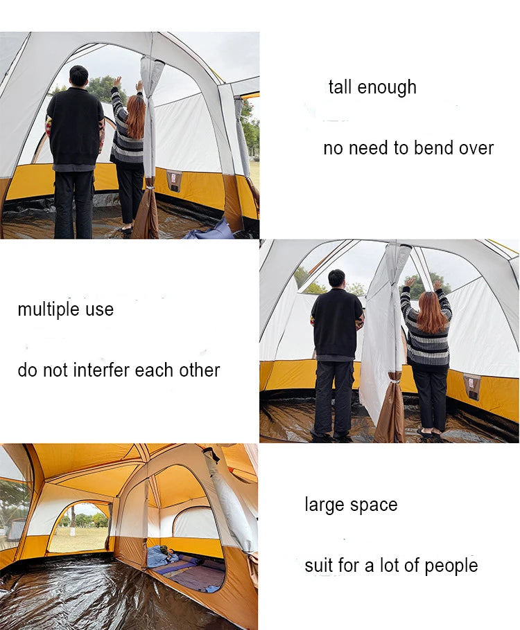 6 - 10 People Family Tour Hiking Picnic Rain-proof Mosquito-proof Wind-proof Camping Tent Outdoor  2 Rooms tent