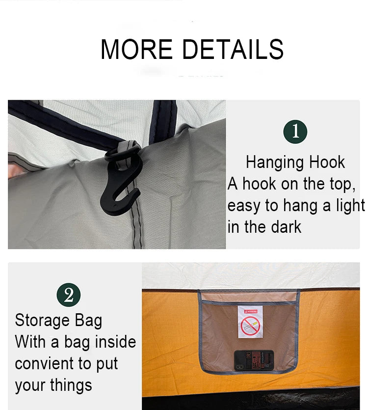 6 - 10 People Family Tour Hiking Picnic Rain-proof Mosquito-proof Wind-proof Camping Tent Outdoor  2 Rooms tent