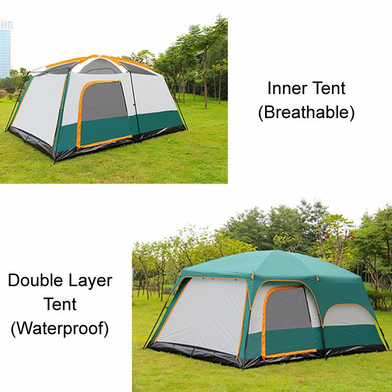 8 10 12 Person Large Family Camping Tent Waterproof Outdoor Cabin Shelter for Spacious Group Camping Events Marquee