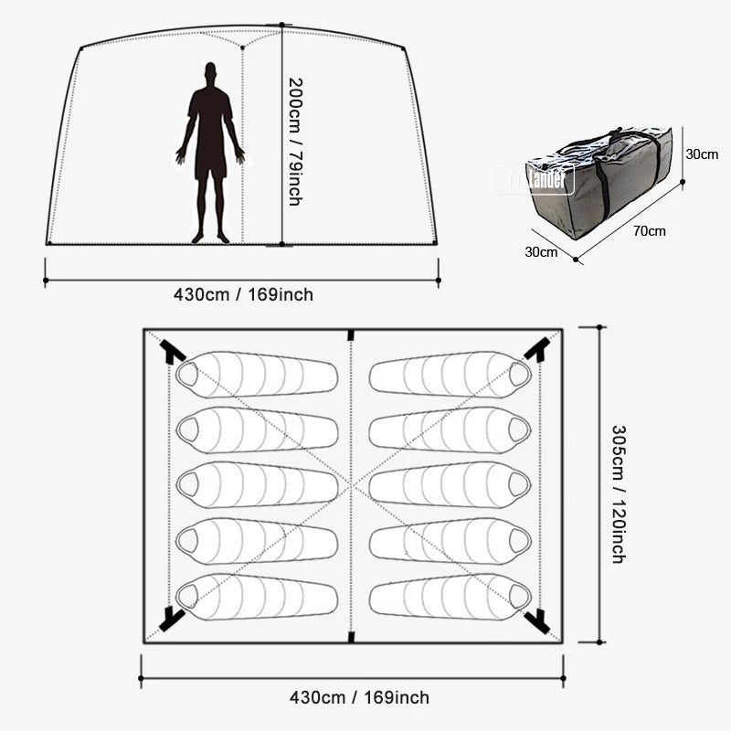 8 10 12 Person Large Family Camping Tent Waterproof Outdoor Cabin Shelter for Spacious Group Camping Events Marquee