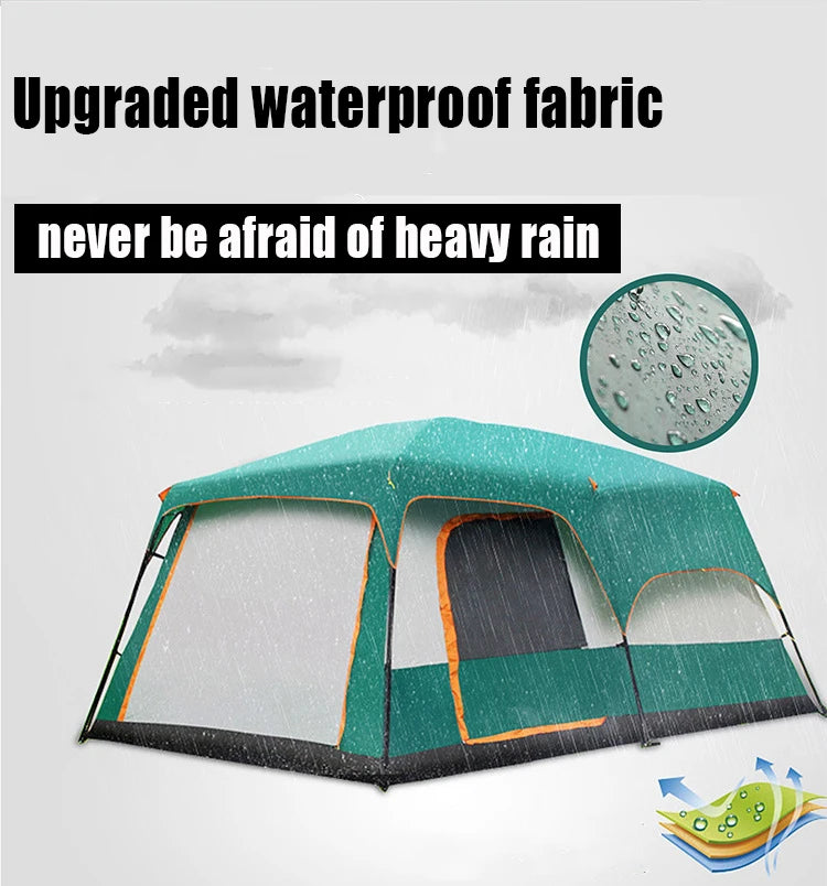 6 - 10 People Family Tour Hiking Picnic Rain-proof Mosquito-proof Wind-proof Camping Tent Outdoor  2 Rooms tent