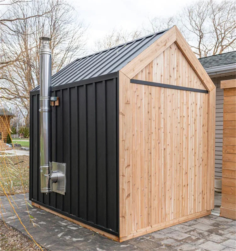 Sauna électrique extérieur pour 1 à 8 personnes, design Hemlock Spire, fitness, amincissement, avec poêle à bois, spa à domicile, détox, relaxation
