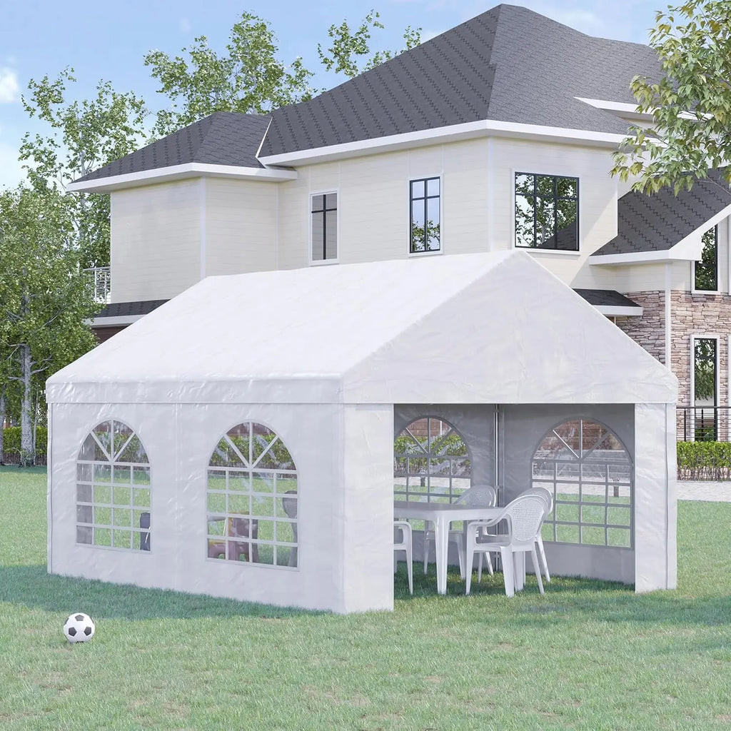 20 x 40 ft Heavy Duty Party Tent Outdoor Gazebo Wedding Tent Event Shelter Carport BBQ with Removable Sidewalls & Windows, Outs
