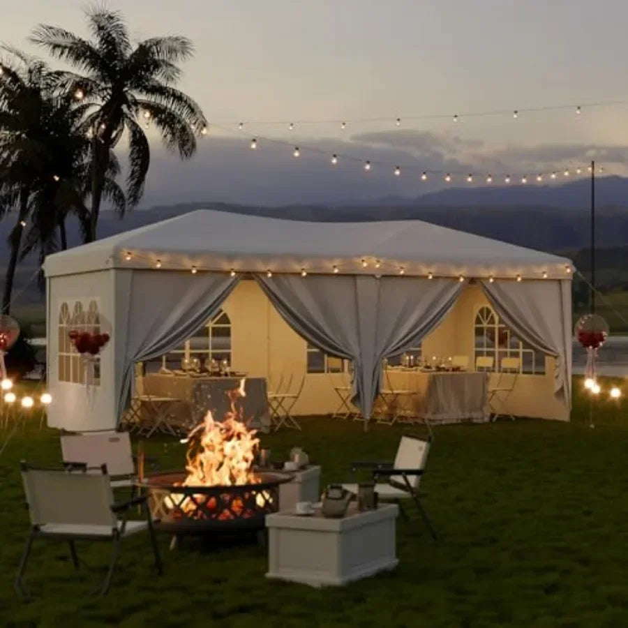 Tente Pop-Up Amovible à Montage Rapide, Tente de Fête Imperméable pour Extérieur, 3 Hauteurs Réglables, Tentes Portables pour Fêtes, Mariages et Événements Commerciaux