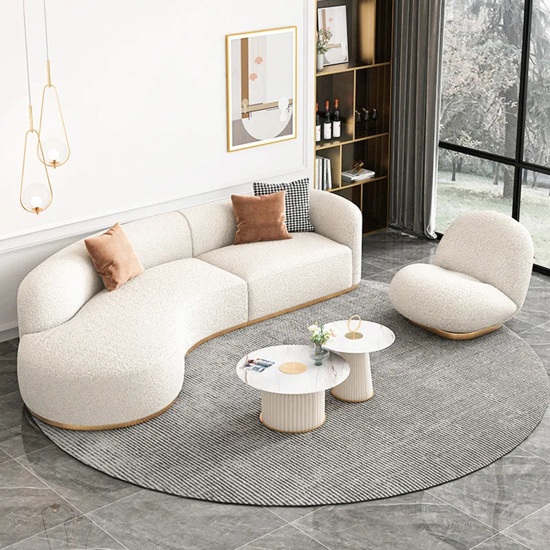 &c Nordic Modern Simple Light Luxury Living Room Beauty Salon Leisure Reception Area Arc Sofa