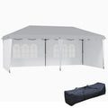 Tente de réception pliante d'extérieur 10' x 20' avec sac de transport, blanche
