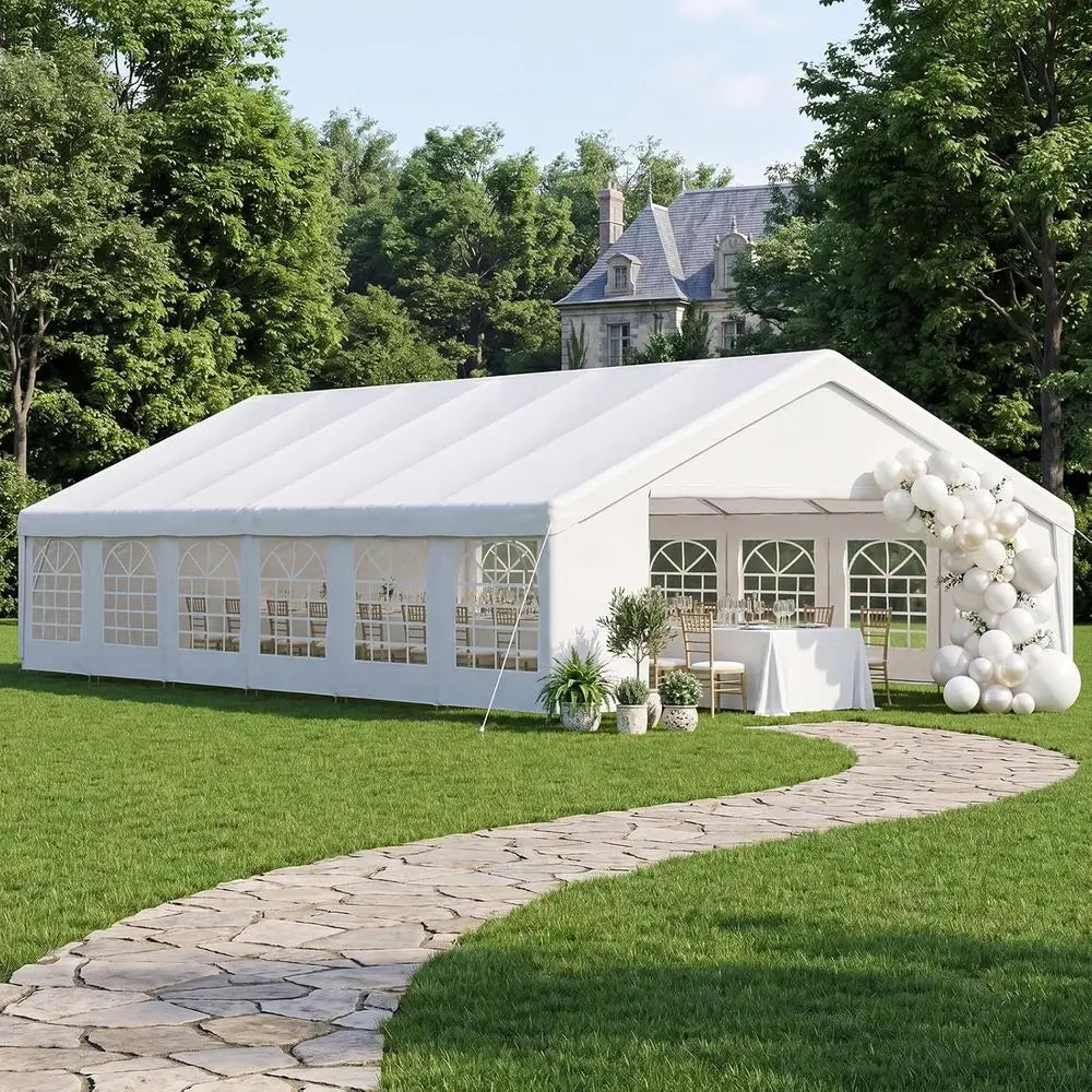 20x40 Party Tent or Weddings Waterproo Event Tent with Removable Sidewalls &Roll-up Door, Heavy-Duty Steel e or Outdoor Weddings