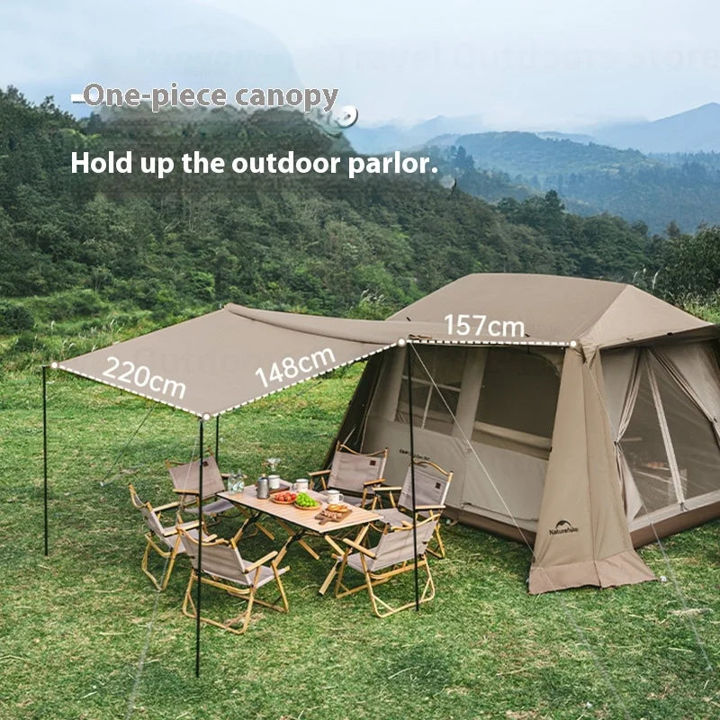 Naturehike Village 6.0-Roof Quick-open Camping Tent Outdoor Portable 150D Titanium Black Oxford Cloth Waterproof Sunscreen Tent