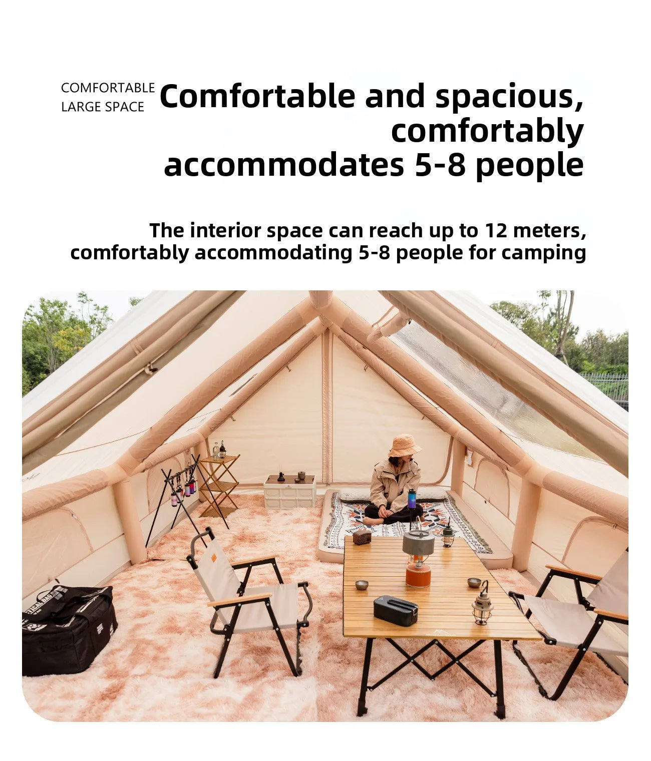 Mountainhiker Outdoor Camping Inflatable Tent Portable Folding Fully Automatic Rainproof Tourism 12 ㎡ Family House