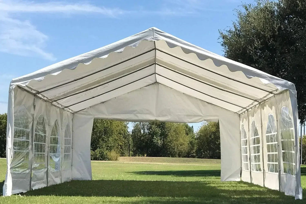 Tentes en PE budgétaires 26'x16', pour fêtes, auvent extérieur, tente de mariage avec parois latérales amovibles supérieures imperméables