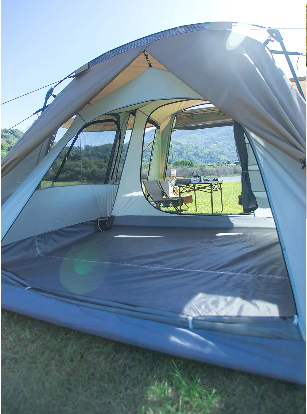 Tunnel tent 8-12 person 4-season double-layer waterproof UV resistant and windproof tent Family outdoor camping tent detachabl