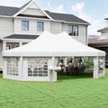 Outsunny Tente de réception pour événements 29' x 21' avec 2 portes escamotables, blanche