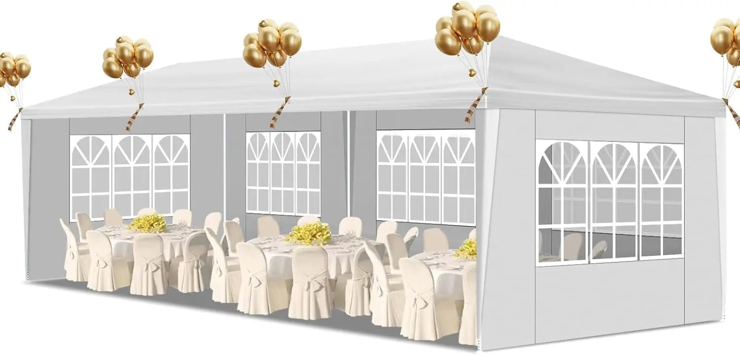 10x30 FT Outdoor Heavy Duty Party Tent, Wedding Canopy Tents with Removable Sidewalls, for Parties, Canopy Event Tent, Custom
