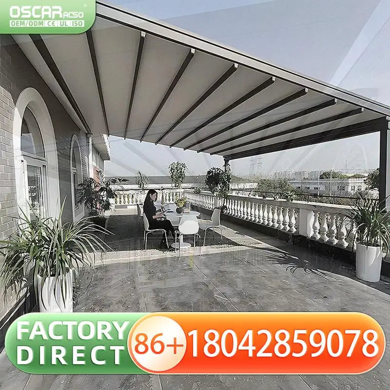 Outdoor Electronic PVC Pergola for Garden Patio and Yard Retractable Canopy Pergola