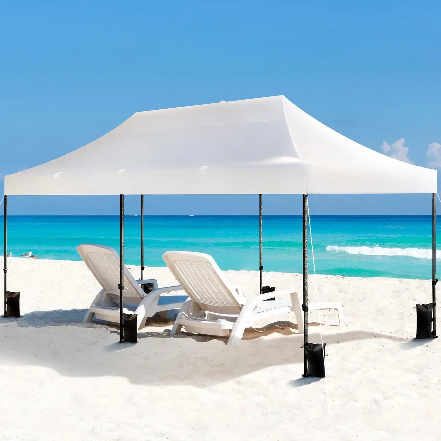 Heavy Duty Pop Up Canopy Tent, 10x20 Commercial Instant Shelter Tent for Wedding, Parties, Adjustable Outdoor Canopy, Custom