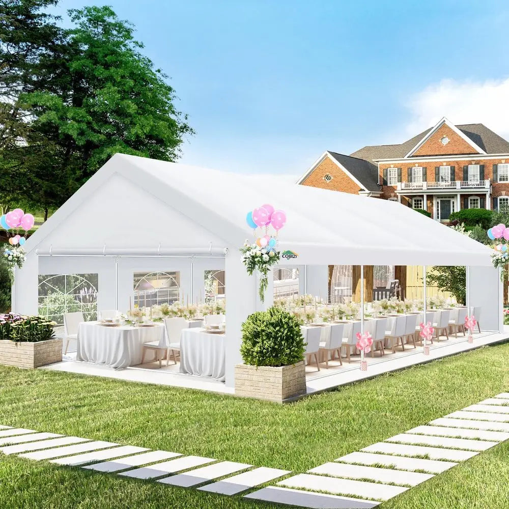 20x30 Party Tent Heavy Duty, Large Outdoor Wedding Tents for Parties with 8 Sidewalls amp Builtin Sandbags,Waterproof Event Can