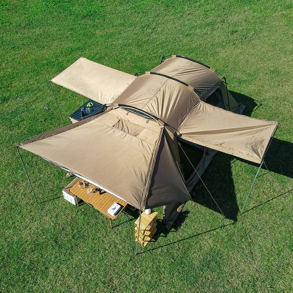 Tunnel tent 8-12 person 4-season double-layer waterproof UV resistant and windproof tent Family outdoor camping tent detachabl