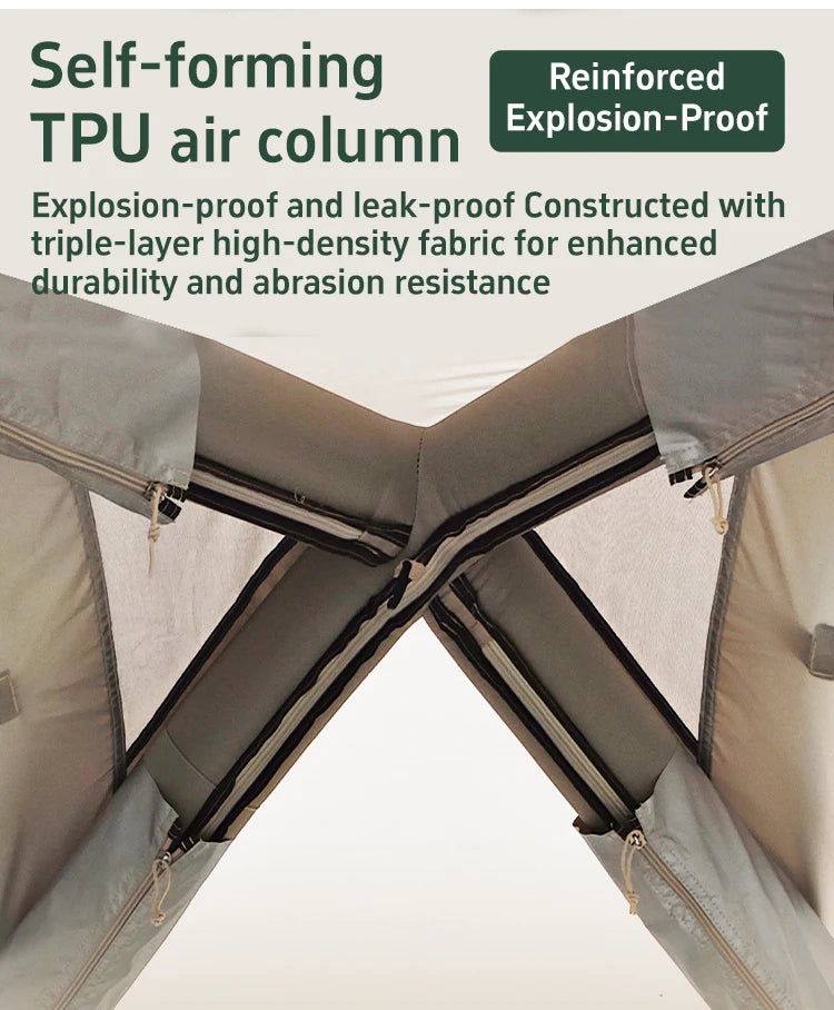 Outdoor Park Camping Glamping Tent Multi-person 4-5 People Tent Hiking Mountain Hiker Inflatable Tent Portable Rainproof Tent