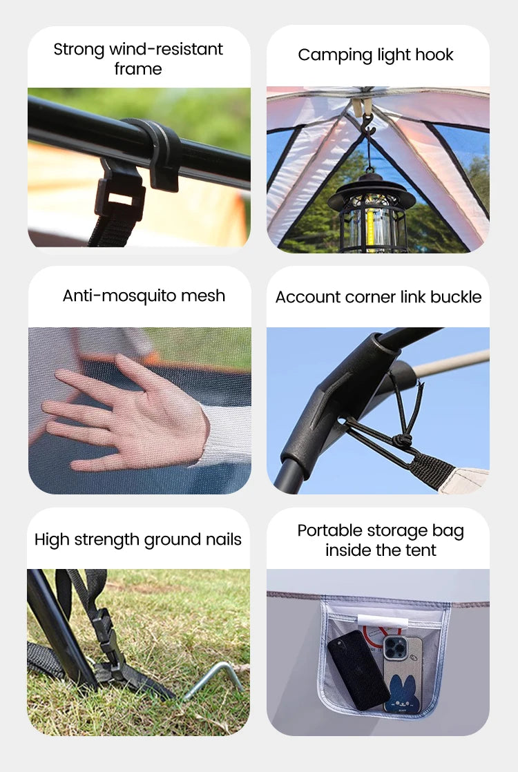 Outdoor Camping Family Tent 3-12 Person Double Layers Oversize 2 Rooms Thickened Rainproof Outdoor Family Camp Tour Equipment