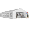 Outsunny 20 x 40 ft Heavy Duty Party Tent Outdoor Gazebo Wedding Tent Event Shelter Carport BBQ with Removable Sidewalls & Windows, Outside Waterproof Canopy for Parties, White