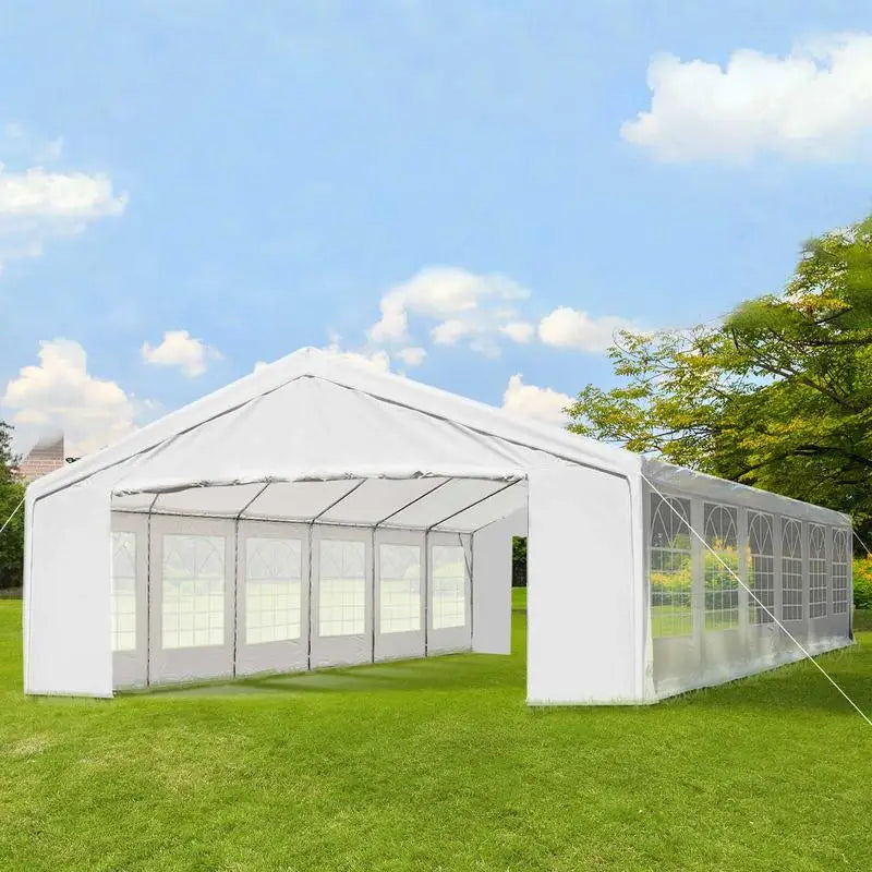 40'x20' Heavy Duty Large Party Tent & Carport with Removable Sidewalls, Windows, Portable Garage Canopy Tent, Sun Shade Shelter for Parties Wedding Outdoor Events, White