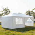 Tente de réception blanche 10'x20' avec 6 parois latérales amovibles, en tissu PE et structure en fer, gazebo d'extérieur imperméable avec fenêtres pour mariages, événements en plein air, abri de patio, usage commercia