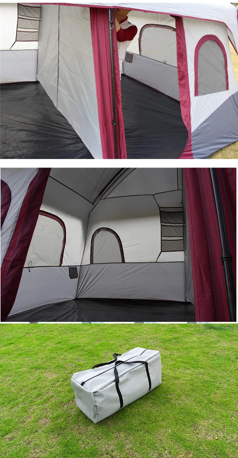 8 10 12 Person Large Family Camping Tent Waterproof Outdoor Cabin Shelter for Spacious Group Camping Events Marquee