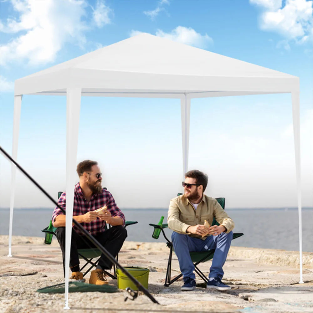Gazebo de jardin extérieur de 6,5x6,5 pieds, tente de fête de mariage, chapiteau avec 4 parois latérales amovibles