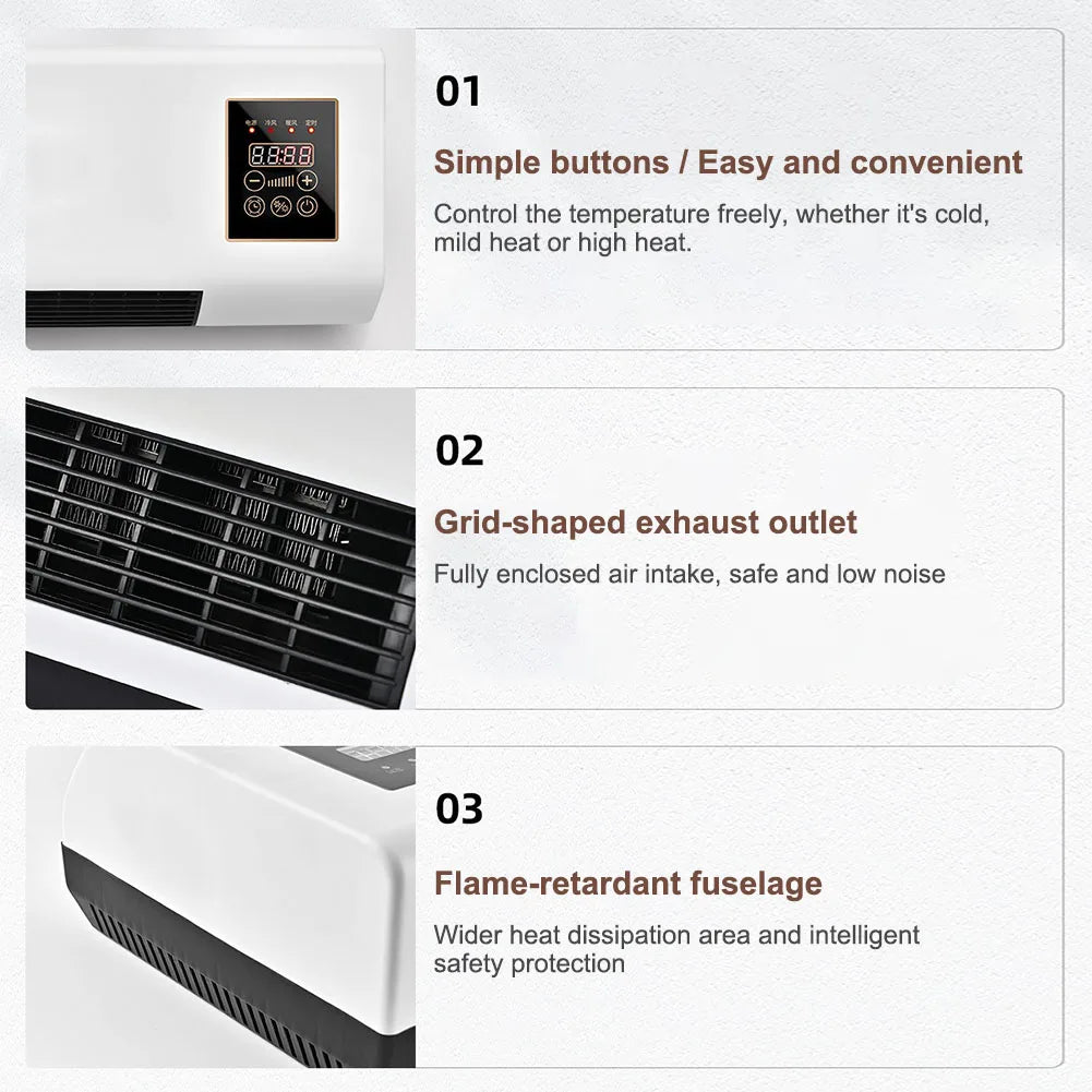 Portable Air Conditioner Wall-mounted Cooling Heating Air Conditioner Fan and Heater Air Conditioner Fan Heater Combo Split