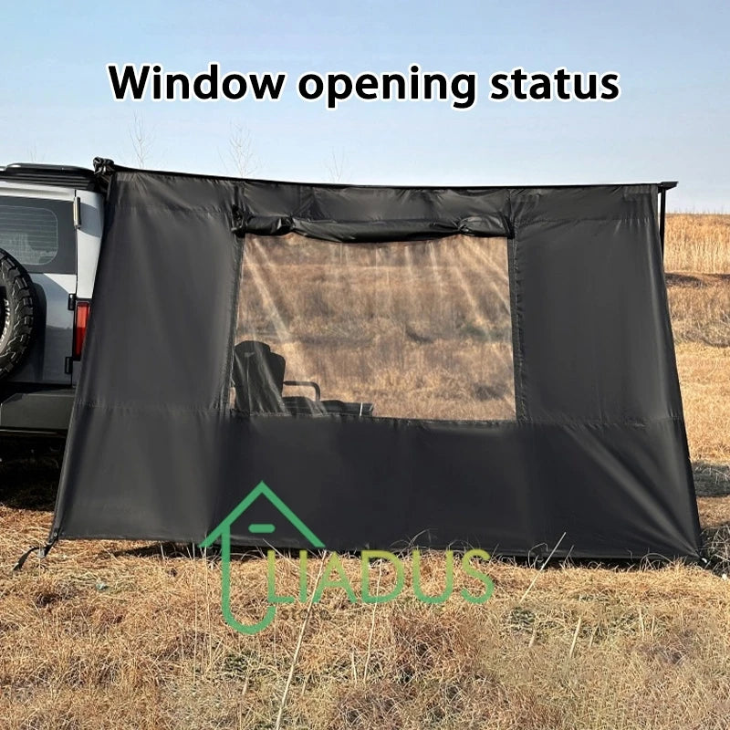 Car Side Tent Blackout with Mesh Windows Waterproof UV Protection Mounted Awning for Outdoor Camping Portable Shelter Easy Setup
