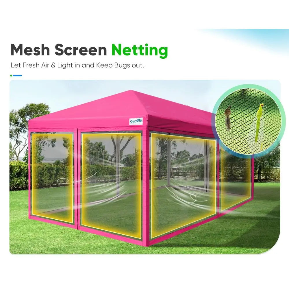10x20 Pop up Screened Canopy Tent with Mosquito Netting, Portable Easy up Outdoor Screen House Shelter for Patio, Camping and P