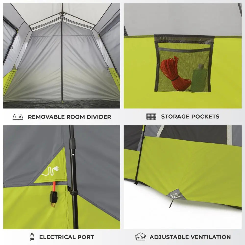 9 Person Instant Cabin Tent 14 x 9, Green 40008
