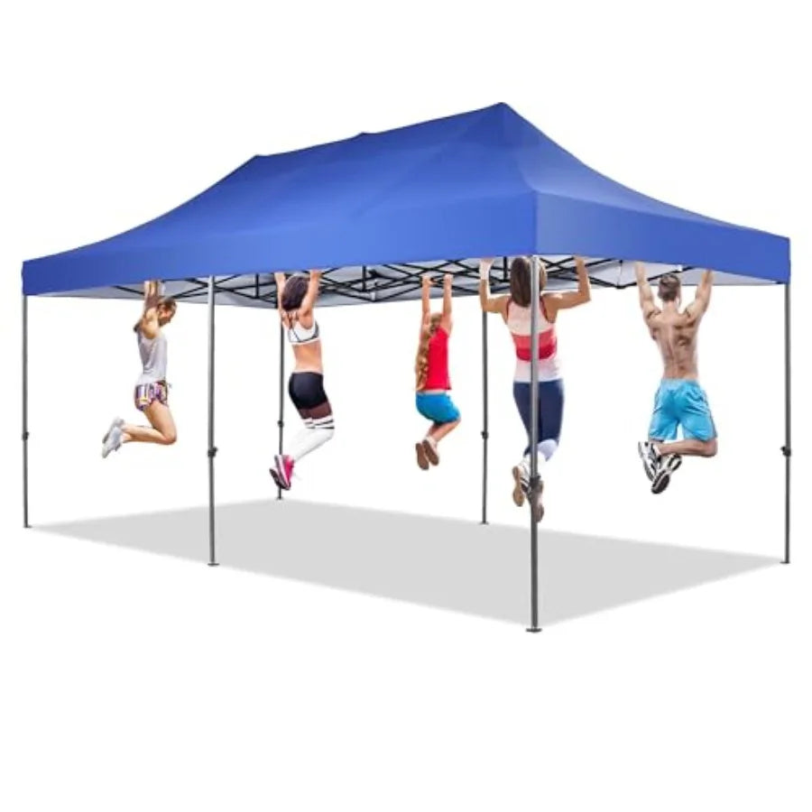 10x20 Feet Pop up  Tent Folding Heavy Duty Height Adjustable Shelter Gazebos with Wheeled Bag