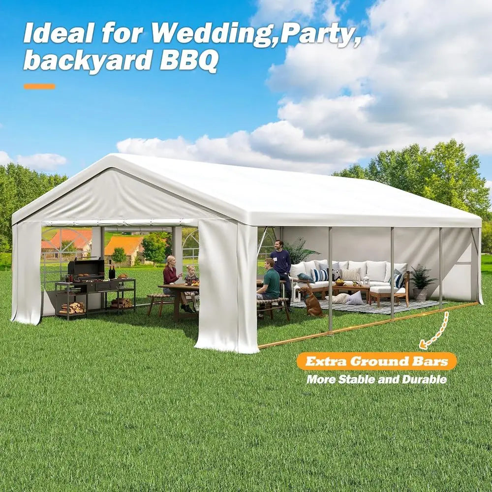 Heavy-Duty 20x40 Outdoor Party Tent with Removable Sidewalls for Weddings and Events