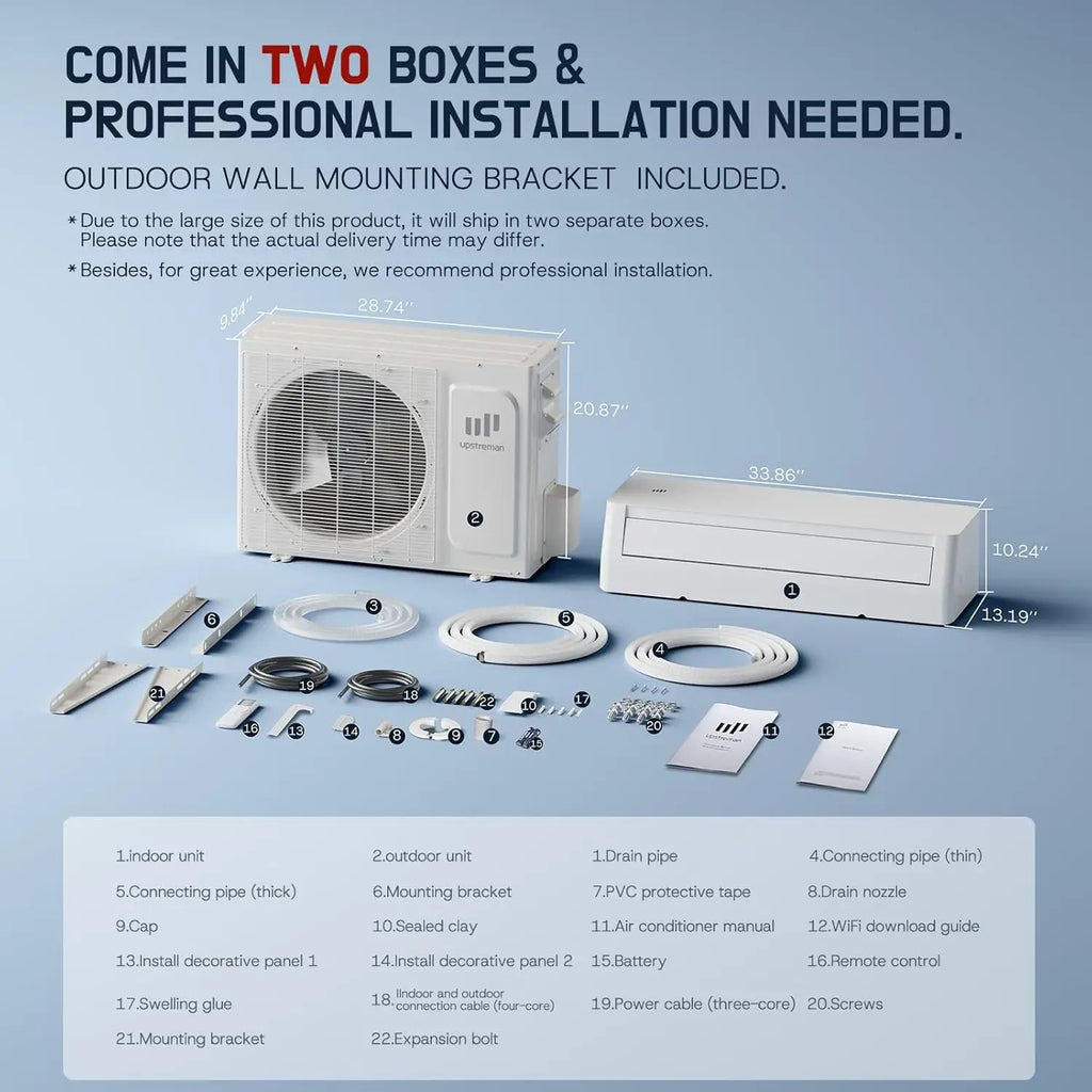 12000 BTU Ductless Mini Split Air Conditioner 115/230V Heating System 20 SEER2 Energy Efficient Customized